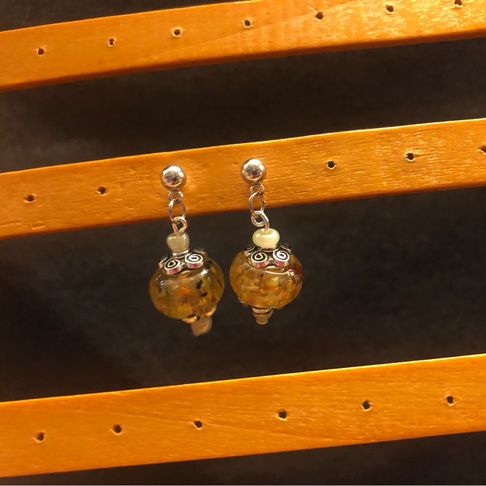 Glass bead earrings